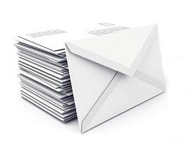 Envelopes isolated over white background